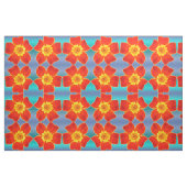 Red Orange Marigold Blume Blaues Hintergrundmuster Stoff (Fat Quarter (45,7 x 55,9 cm))