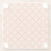 Red Orange Mitte Jahrhundert Modernes geometrische Glasuntersetzer (Rückseite)