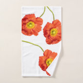 Red Orange Modern Poppies Poppy Blume Badhandtuch Set (Handtuch)