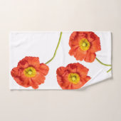Red Orange Modern Poppies Poppy Blume Badhandtuch Set (Handtuch)