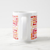 Red Orange Multilingual Vielen Dank für die große Jumbo-Tasse (Rückseite)