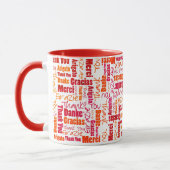 Red Orange Multilingual Vielen Dank Tasse (Links)