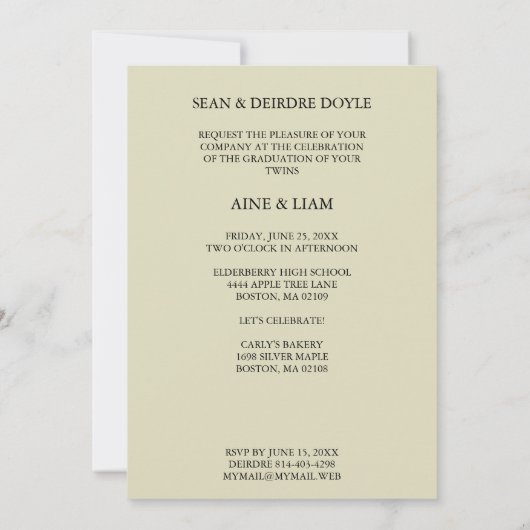 Red Orange Overlay Transparency Shapes Photo Grads Einladung (Rückseite)