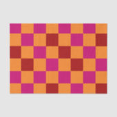 Red Orange Pink Checkered Pattern Design  Seidenpapier (Vorderseite)