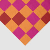 Red Orange Pink Checkered Pattern Design  Seidenpapier (Ausschnitt)