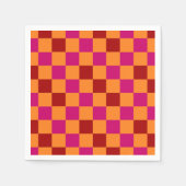 Red Orange Pink Checkered Pattern Design Serviette (Vorderseite)