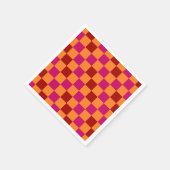 Red Orange Pink Checkered Pattern Design Serviette (Ecke)