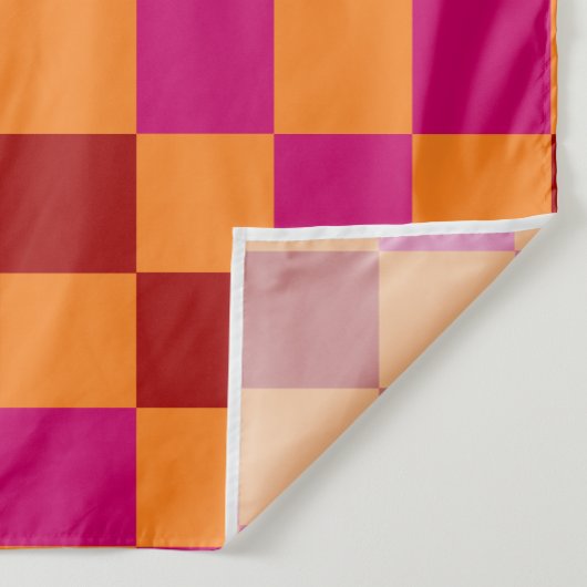 Red Orange Pink Checkered Pattern Design  Stoff