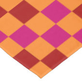 Red Orange Pink Checkered Pattern Design  Tischdecke (Schrägansicht)