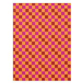 Red Orange Pink Checkered Pattern Design  Tischdecke (Vorderseite)