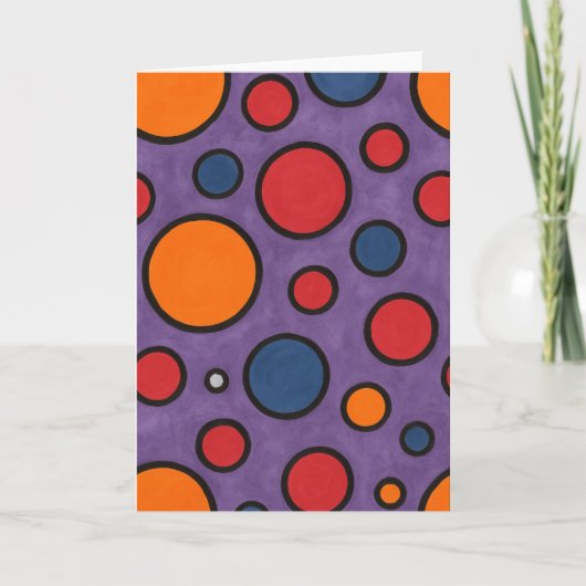 Red & Orange Polka-Dot Gruß Karte (Vorderseite)