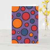 Red & Orange Polka-Dot Gruß Karte (Gelbe Blume)
