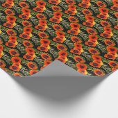 Red Orange Poppies Drama Geschenkpapier (Ecke)