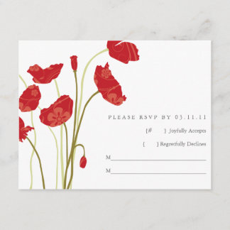 Red-Orange Poppies UAWG RSVP Karte