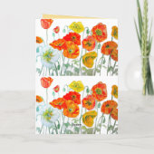 Red Orange Poppy Flower Watercolor Womans Name Karte (Rückseite)