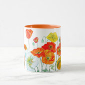 Red Orange Poppy Flower Watercolor Womans Poppies Tasse (Zentrum)