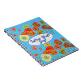 Red Orange Poppy Poppies Blumenblau Deine Freude Notizblock (Rechte Seite)