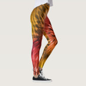 Red & Orange Psychedelic Sternexplosion Gefärbte K Leggings (Rechts)
