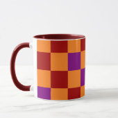 Red Orange Purple Checkered Pattern Design  Tasse (Links)