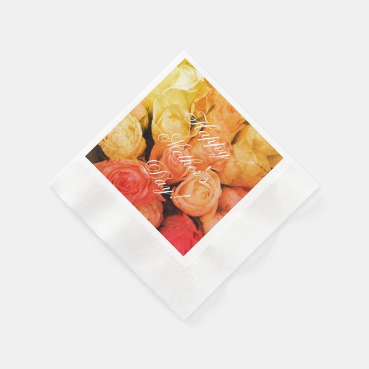Red Orange Rose Benutzerdefiniert Text glücklich M Serviette (Ecke)