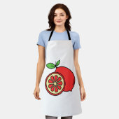 Red Orange Schürze (Getragen)