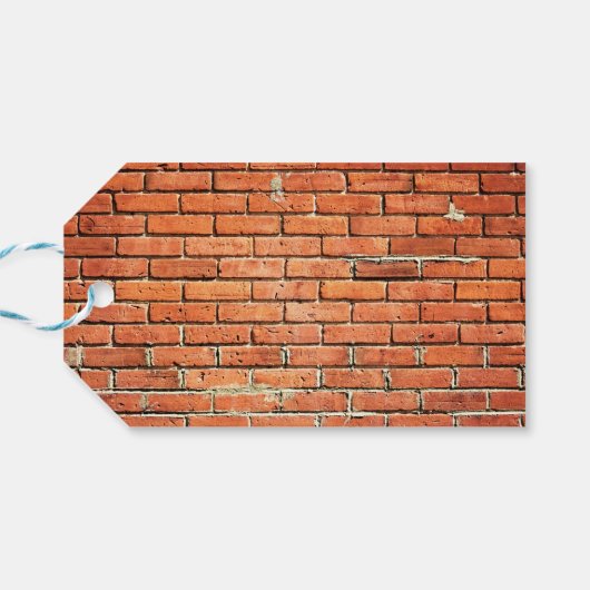 Red Orange Small Brick Wall Geschenkanhänger (Rückseite Horizontal)