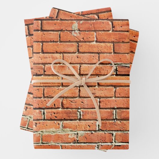 Red Orange Small Brick Wall Geschenkpapier Set (Beispiel)