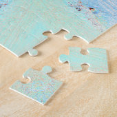 Red Orange Star Blume auf Blue Puzzle (Seite)