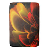 Red Orange Stylisierte Blume Half Corolla Badematte (Vorderseite Vertikal)