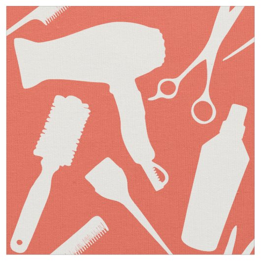 Red Orange Stylist Tools Haarstylist Friseur Salon Stoff (Nahaufnahme)