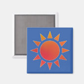 Red Orange Sun Magnet (Vorderseite/Rückseite)
