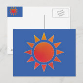 Red Orange Sun Postcard Postkarte (Vorne/Hinten)