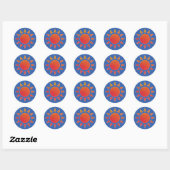 Red Orange Sun Sticker (Blatt)