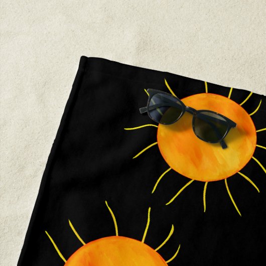 Red Orange Sunset Black Pattern Strandtuch (Beispiel)