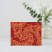Red Orange Swirl Postkarte (Stehend Vorderseite)