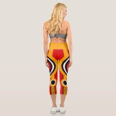 Red Orange Tiki Capri Leggings (Rückseite)
