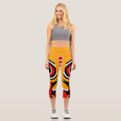 Red Orange Tiki Capri Leggings (Vorderseite)