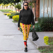 Red Orange Tiki Leggings