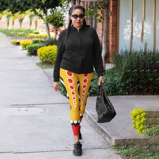 Red Orange Tiki Leggings