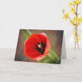 Red Orange Tulip Blume Art Note Card Karte (Gelbe Blume)