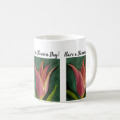 Red Orange Tulip Watercolor Blume Kaffeetasse (VorderseiteRechts)
