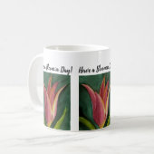Red Orange Tulip Watercolor Blume Kaffeetasse (Vorderseite Links)