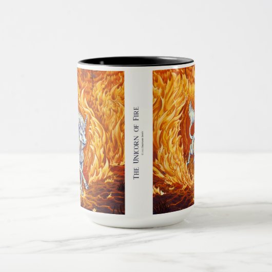 Red Orange Unicorn Fire Element Fantasy Art Tasse (Zentrum)