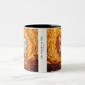 Red Orange Unicorn Fire Element Fantasy Art Zweifarbige Tasse (Mittel)