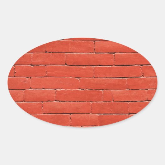 Red Orange Wall Ovaler Aufkleber (Vorderseite)