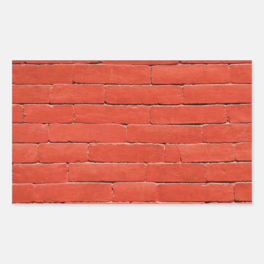 Red Orange Wall Rechteckiger Aufkleber (Vorderseite)