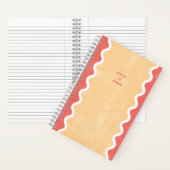 Red Orange Wavy Lines Spiraljournal Notizblock (Innen)