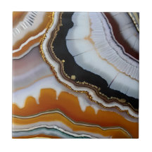 Red Orange White Black Blue Gold Agate Geode