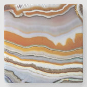 Red Orange White Black Blue Gold Agate Geode Steinuntersetzer (Vorderseite)