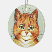 Red Orange & White Cat, Louis Wain Keramik Ornament (Links)
